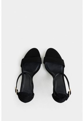 Sandalia Tacón Clavel De Cuero Para Mujer Ajuste Al Tobillo Sandalia Tacón Clavel De Cuero Para Mujer Ajuste Al Tobillo Negro 39 VÉLEZ