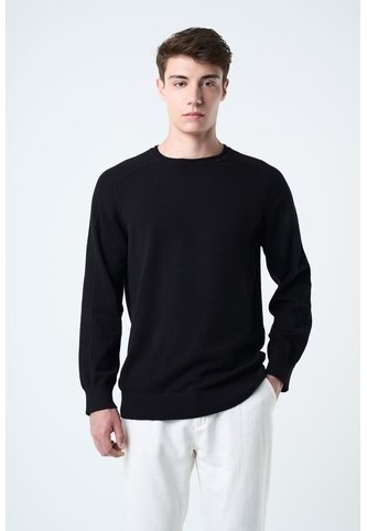 Sweater Tejido En Algodón Para Hombre Manga Ranglan Sweater Tejido En Algodón Para Hombre Manga Ranglan Negro M VÉLEZ Vélez