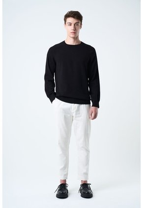 Sweater Tejido En Algodón Para Hombre Manga Ranglan Sweater Tejido En Algodón Para Hombre Manga Ranglan Negro M VÉLEZ