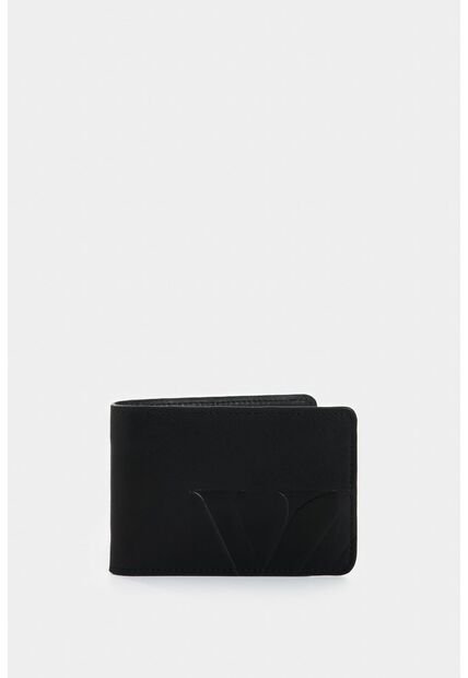 Billetera Alden De Cuero Para Hombre Monogram Billetera Alden De Cuero Para Hombre Monogram Negro VÉLEZ