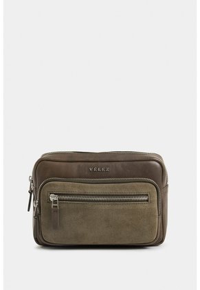 Manos Libres Bright De Cuero Para Hombre Detalle Gamuzado Manos Libres Bright De Cuero Para Hombre Detalle Gamuzado Verde Oliva VÉLEZ
