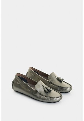 Mocasines De Cuero Folia Para Mujer Gorgonia Mocasines De Cuero Folia Para Mujer Gorgonia Grafito 39 VÉLEZ