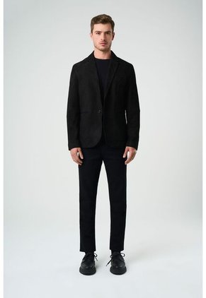 Blazer Niger De Gamuza Para Hombre Fit Semi Ajustado Blazer Niger De Gamuza Para Hombre Fit Semi Ajustado Negro S VÉLEZ
