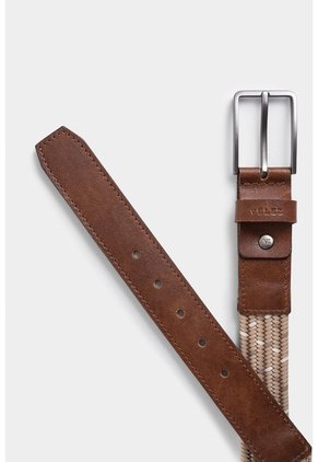 Cinturón Unifaz Cetara De Cuero Para Hombre Trenzado Cinturón Unifaz Cetara De Cuero Para Hombre Trenzado Arena 32 VÉLEZ