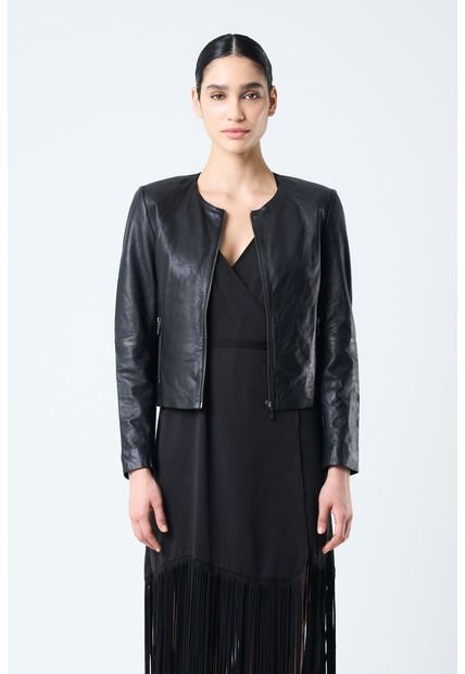 Chaqueta De Cuero Para Mujer Denver Chaqueta De Cuero Para Mujer Denver Negro M Vélez