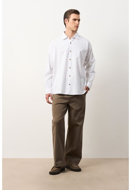 Camisa Para Hombre Ruibarbo Camisa Para Hombre Ruibarbo Blanco XL VÉLEZ