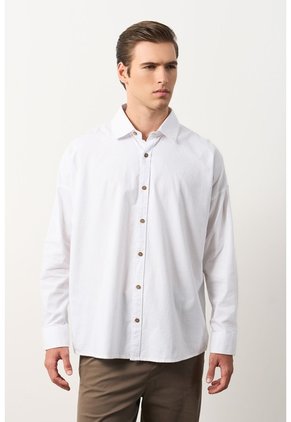 Camisa Para Hombre Ruibarbo Camisa Para Hombre Ruibarbo Blanco XL VÉLEZ