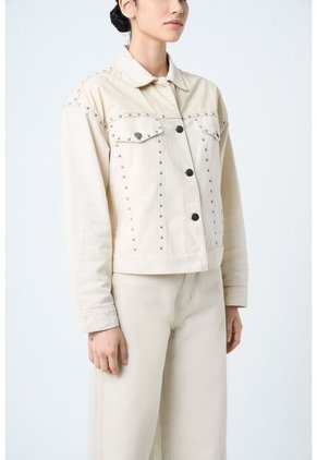 Chaqueta Orquídea De Algodón Y Cáñamo Para Mujer Silueta Oversized Chaqueta Orquídea De Algodón Y Cáñamo Para Mujer Silueta Oversized Crema M VÉLEZ