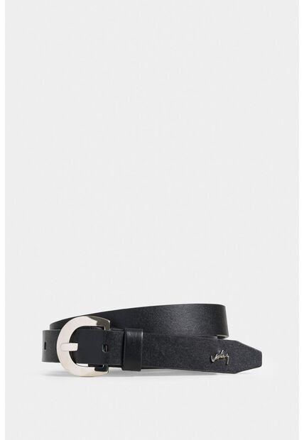 Cinturón Unifaz De Cuero Abatanado Para Mujer Con Puntera Hexagonal Cinturón Unifaz De Cuero Abatanado Para Mujer Con Puntera Hexagonal Negro M Vélez