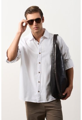 Camisa Para Hombre Ruibarbo Camisa Para Hombre Ruibarbo Blanco XL VÉLEZ