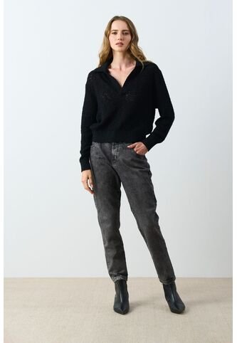 Polo Tejida Manga Larga Para Mujer Hazel Polo Tejida Manga Larga Para Mujer Hazel Negro M VÉLEZ Vélez