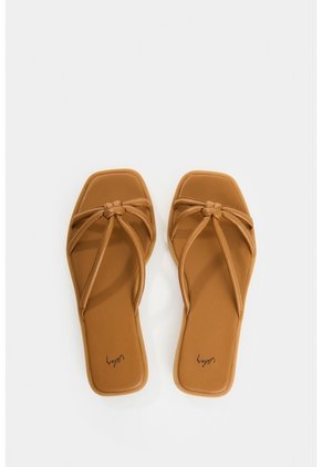 Sandalia Plana De Cuero Para Mujer Sole Sandalia Plana De Cuero Para Mujer Sole Miel 35 VÉLEZ