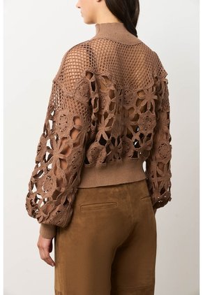 Sweater Oversize Cuello Alto En Algodón Para Mujer Runas Sweater Oversize Cuello Alto En Algodón Para Mujer Runas Tabaco XL VÉLEZ