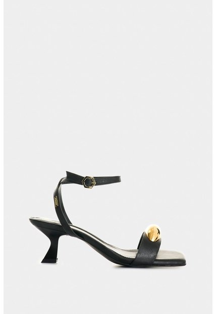 Sandalia Tacón De Cuero Para Mujer Cleo Sandalia Tacón De Cuero Para Mujer Cleo Negro 35 VÉLEZ