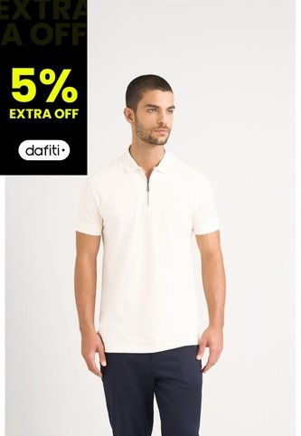 Polo Casual Algodón Para Hombre Cremallera Polo Casual Algodón Para Hombre Cremallera Crema M VÉLEZ Vélez