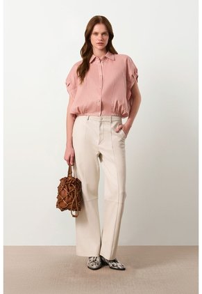Camisa Manga Corta En Lino Para Mujer Faro Camisa Manga Corta En Lino Para Mujer Faro Natural M VÉLEZ