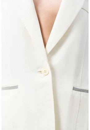 Blazer En Tejido Plano Para Mujer Tika Blazer En Tejido Plano Para Mujer Tika Crema XL VÉLEZ