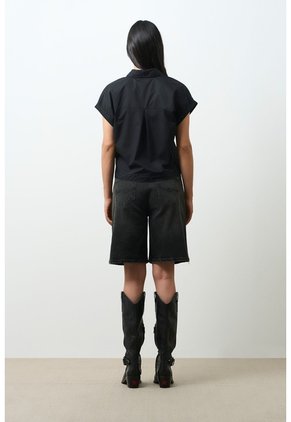 Camisa Holgada Para Mujer Sombra Camisa Holgada Para Mujer Sombra Negro L VÉLEZ