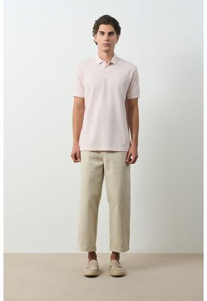 Polo Lucca Manga Corta Para Hombre Texturizada Polo Lucca Manga Corta Para Hombre Texturizada Rosado L VÉLEZ