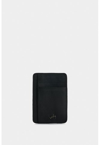 Porta Tarjetas Vértice De Cuero Para Hombre Detalle Rayas Porta Tarjetas Vértice De Cuero Para Hombre Detalle Rayas Negro VÉLEZ Vélez