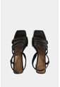 Sandalia Tacón Gobi De Cuero Liso Para Mujer Straps Sandalia Tacón Gobi De Cuero Liso Para Mujer Straps Negro 40 VÉLEZ de Vélez