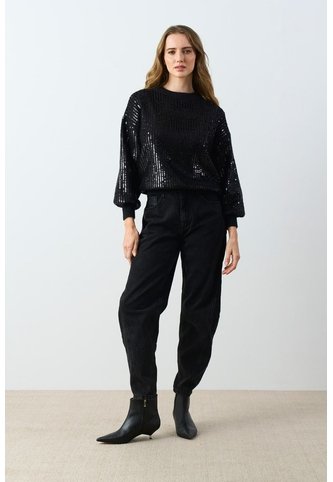 Sweater Tejido Oversized Para Mujer Nácar Sweater Tejido Oversized Para Mujer Nácar Negro S VÉLEZ Vélez