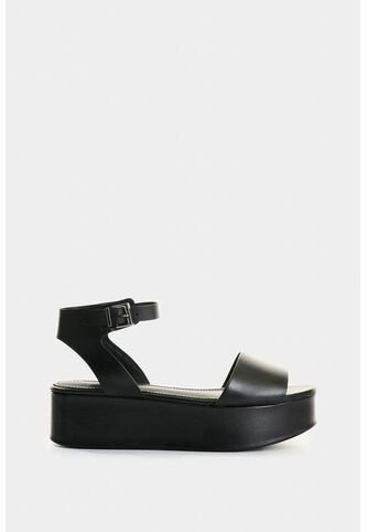 Sandalia Plataforma De Cuero Para Mujer Soren Sandalia Plataforma De Cuero Para Mujer Soren Negro 36 VÉLEZ Vélez