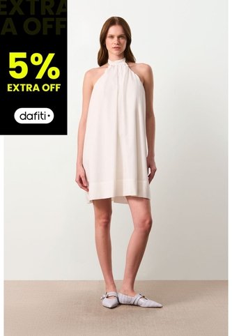 Vestido Mini Halter Para Mujer Lumbre Vestido Mini Halter Para Mujer Lumbre Crema 10 VÉLEZ Vélez