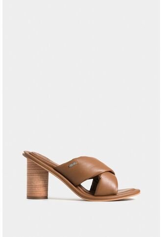 Sandalia Tacón Mawi De Cuero Para Mujer Tiras Abombadas Sandalia Tacón Mawi De Cuero Para Mujer Tiras Abombadas Miel 38 VÉLEZ Vélez