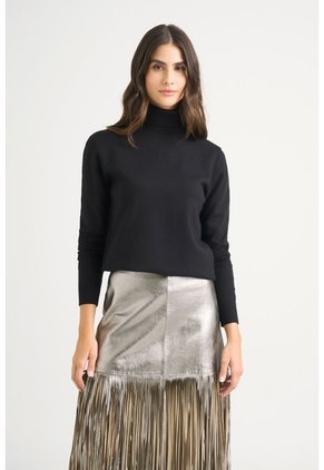 Sweater Tejido Básico Maqui Para Mujer Cuello Tortuga Sweater Tejido Básico Maqui Para Mujer Cuello Tortuga Negro M VÉLEZ