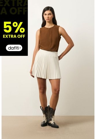 Falda Wrap Plisada Para Mujer Lumbre Falda Wrap Plisada Para Mujer Lumbre Crema 14 VÉLEZ Vélez