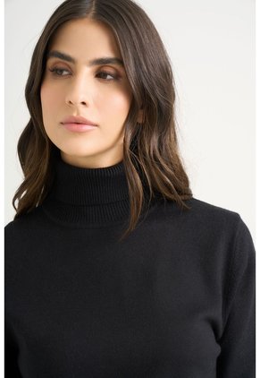 Sweater Tejido Básico Maqui Para Mujer Cuello Tortuga Sweater Tejido Básico Maqui Para Mujer Cuello Tortuga Negro M VÉLEZ