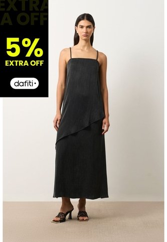 Vestido Loa Maxi Con Efecto Satinado Para Mujer Vestido Loa Maxi Con Efecto Satinado Para Mujer Negro 10 VÉLEZ Vélez