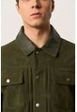 Chaqueta Aron En Gamuza Para Hombre Detalle Cuero Chaqueta Aron En Gamuza Para Hombre Detalle Cuero Verde Oliva M VÉLEZ de Vélez
