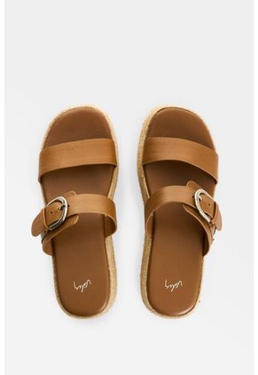 Sandalia Plataforma En Cuero Y Yute Para Mujer Ikal Sandalia Plataforma En Cuero Y Yute Para Mujer Ikal Miel 41 VÉLEZ