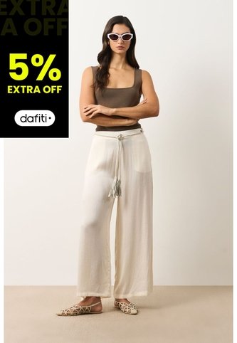 Pantalón Atacama Palazzo Para Mujer Pantalón Atacama Palazzo Para Mujer Crema 14 VÉLEZ Vélez