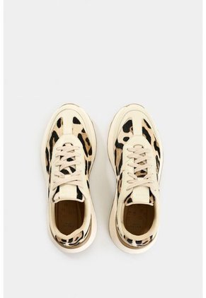 Tenis De Cuero Pelo Con Animal Print Para Mujer Elios Tenis De Cuero Pelo Con Animal Print Para Mujer Elios Arena 35 VÉLEZ