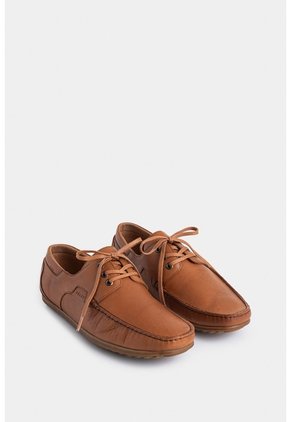 Zapatos Cordón De Cuero Nautico Zapatos Cordón De Cuero Nautico Miel 40 VÉLEZ
