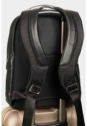 Morral Water Resistant De Cuero Liso Para Hombre Multifuncional Negro