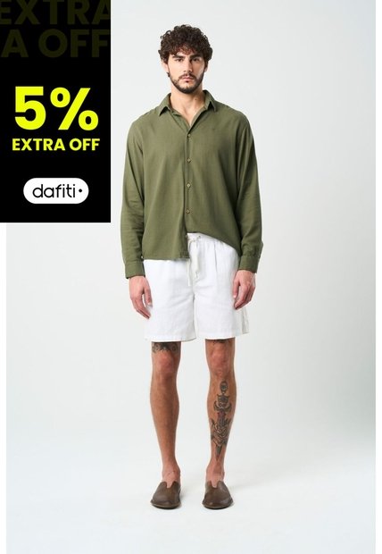 Bermuda En Lino Para Hombre Bélgica Bermuda En Lino Para Hombre Bélgica Blanco 36 VÉLEZ