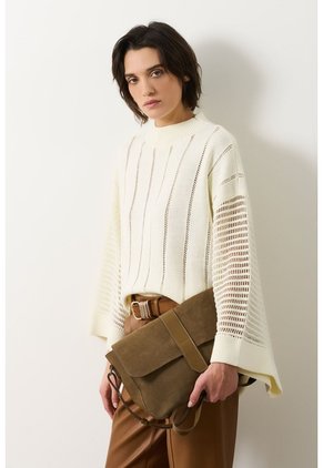Sweater Tejido Para Mujer Kusa Sweater Tejido Para Mujer Kusa Crema L VÉLEZ