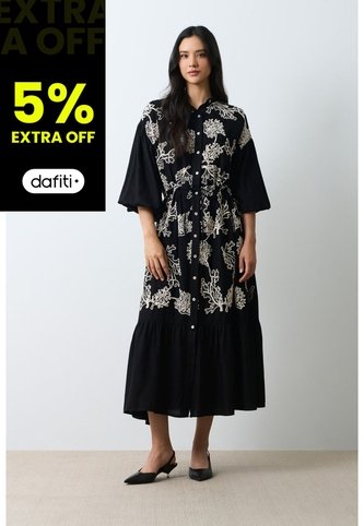 Vestido Bordado Cuello Nerú Para Mujer Efos Vestido Bordado Cuello Nerú Para Mujer Efos Negro 12 VÉLEZ Vélez