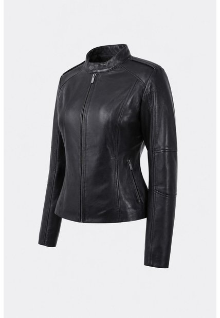 Chaqueta Rider De Cuero Para Mujer Fit Slim Chaqueta Rider De Cuero Para Mujer Fit Slim Negro M VÉLEZ
