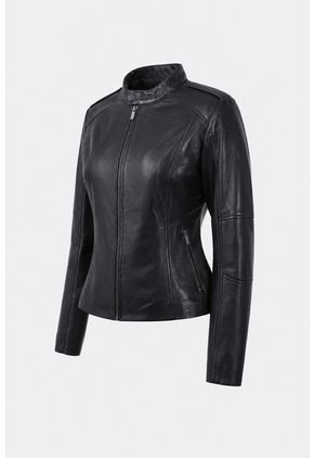 Chaqueta Rider De Cuero Para Mujer Fit Slim Chaqueta Rider De Cuero Para Mujer Fit Slim Negro M VÉLEZ