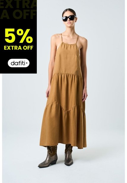 Vestido Galera Para Mujer Cuello Halter Vestido Galera Para Mujer Cuello Halter Cafe Claro 10 VÉLEZ