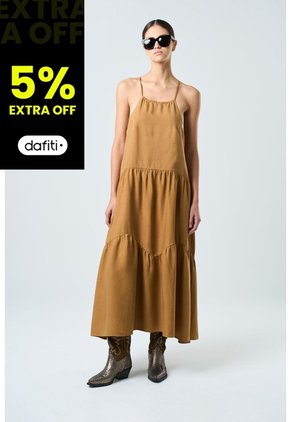 Vestido Galera Para Mujer Cuello Halter Vestido Galera Para Mujer Cuello Halter Cafe Claro 10 VÉLEZ