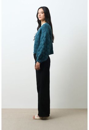 Cardigan Tejido Para Mujer Luzia Cardigan Tejido Para Mujer Luzia Azul Aguamarina XS VÉLEZ