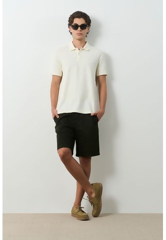Polo Manga Corta Essential Para Hombre Textura Polo Manga Corta Essential Para Hombre Textura Crema M VÉLEZ Vélez