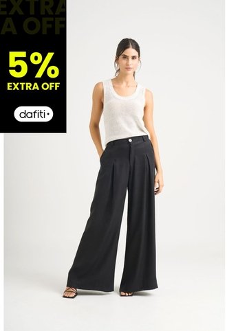 Pantalón Palazzo Caltha Para Mujer Fit Holgado Pantalón Palazzo Caltha Para Mujer Fit Holgado Negro 12 VÉLEZ Vélez