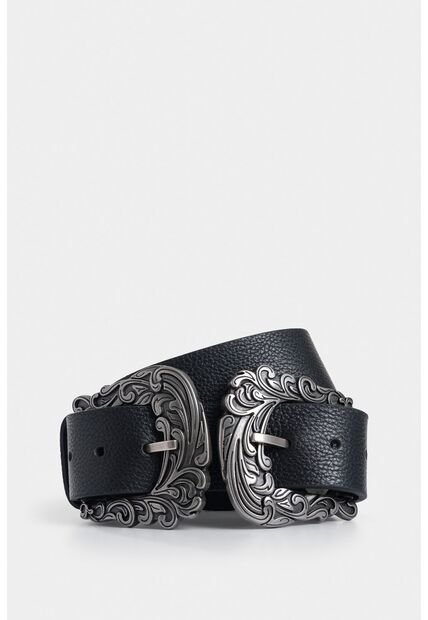 Cinturón Unifaz Eyra De Cuero Para Mujer Doble Hebilla Cinturón Unifaz Eyra De Cuero Para Mujer Doble Hebilla Negro XL Vélez